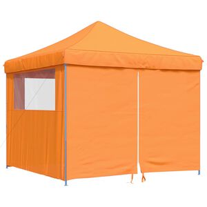 vidaXL Skladac&iacute; pop-up p&aacute;rty stan so 4 bočn&yacute;mi stenami oranžov&yacute;