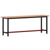 vidaXL Pracovn&yacute; st&ocirc;l 220x55x81,5 cm mas&iacute;vny buk a kov
