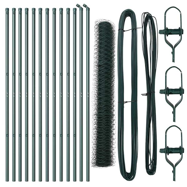 vidaXL Stĺp na plot. Zelen&aacute; 25 x 1 m (50 mm sieť) Oceľ