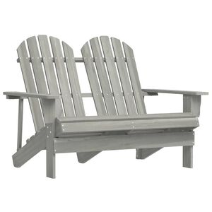 vidaXL 2-miestna z&aacute;hradn&aacute; stolička Adirondack jedľov&eacute; drevo siv&aacute;