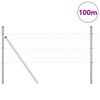 vidaXL Plot s stĺpmi Strieborná 0.4 x 100 m Ocel potiahnutá PVC