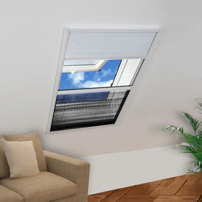 vidaXL Plisovaná okenná sieťka proti hmyzu s hliníkovým rámom a roletou, 60 x 80 cm