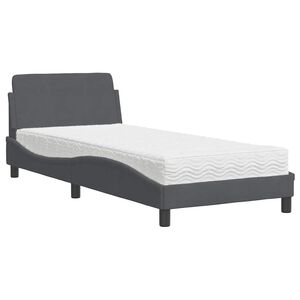 vidaXL Posteľ s matracom Dover tmavosiv&yacute; 80x200 cm zamat