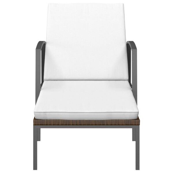 vidaXL Z&aacute;hradn&eacute; ležadl&aacute; 2 ks so stol&iacute;kom, polyratan, hned&eacute;