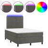 vidaXL Boxspring posteľ s matracom a LED, tmavosiv&aacute; 120x190 cm, zamat