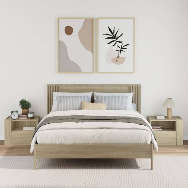 vidaXL Nástenné nočné stolíky 2 ks dub sonoma 45x30x35 cm