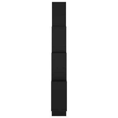vidaXL Nástenná polica, kocky, čierna 90x15x119 cm, kompozitné drevo