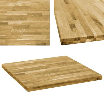 vidaXL Stolová doska dubové drevo štvorcová 44 mm 80x80 cm