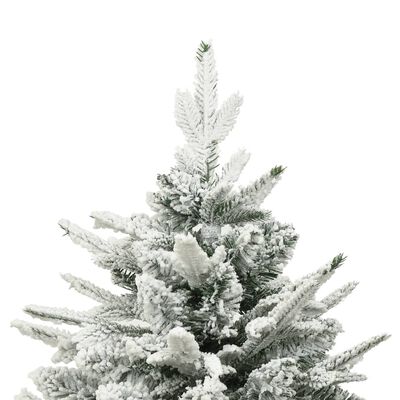 vidaXL Umelý vianočný stromček s LED, sadou gúľ a snehom 150cm PVC+PE