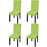 vidaXL Rovný naťahovací návlek na stoličku, 4 ks, zelený