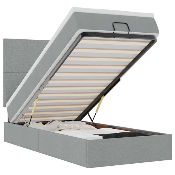 vidaXL Osmansk&yacute; r&aacute;m postele s matraca svetlosiv&aacute; 80x200 cm l&aacute;tka