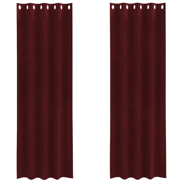vidaXL Zatemňovacie závesy 2 pcs Víno červené 140 x 245 cm Zamat