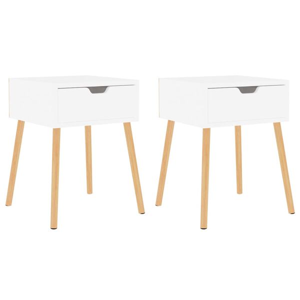 vidaXL Nočn&eacute; stol&iacute;ky 2 ks, leskl&eacute; biele 40x40x56 cm, kompozitn&eacute; drevo