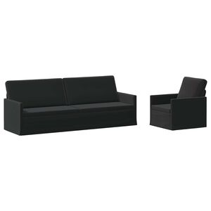 vidaXL Sada pohoviek 2 pcs Čierna Zamat