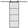 vidaXL Posuvn&eacute; dvere s kovan&iacute;m čierne 76x205 cm ESG sklo