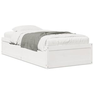 vidaXL Posteľ bez matraca biela 75x190 cm mas&iacute;vna borovica