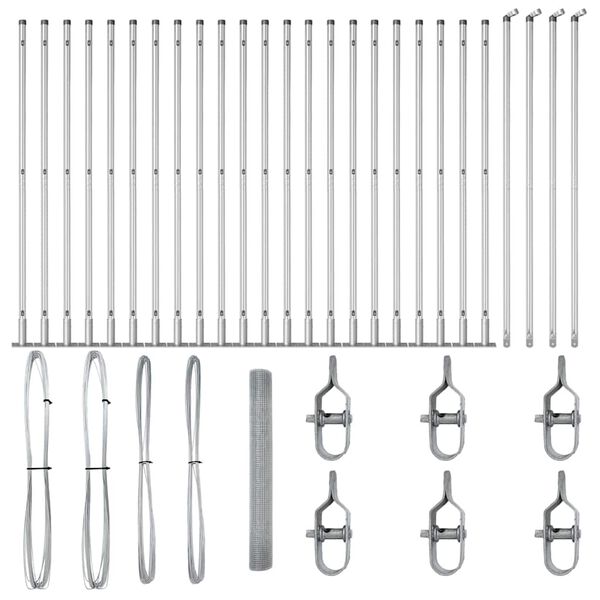 vidaXL Stĺp na plot. Strieborn&aacute; 50 x 1,2 m (12 x 12 mm pletivo) Oceľ