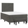 vidaXL Posteľn&yacute; r&aacute;m boxspring s matracom tmavosiv&yacute; 90x190 cm zamat