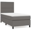 vidaXL Boxspring posteľ s matracom siv&aacute; 90x190 cm umel&aacute; koža