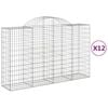 vidaXL Obl&uacute;kov&eacute; gabionov&eacute; ko&scaron;e 12 ks 200x50x120/140 cm pozink. železo