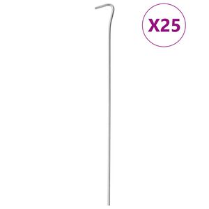 vidaXL Stanové kolíky 25 ks 30 cm Ø4 mm pozinkovaná oceľ