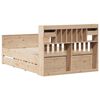 vidaXL Posteľ s knižnicou bez matraca 160x200 cm borovicový masív