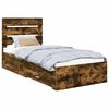 vidaXL R&aacute;m postele Dymov&yacute; dub a striebro 75 x 190 cm Kompozitn&eacute; drevo