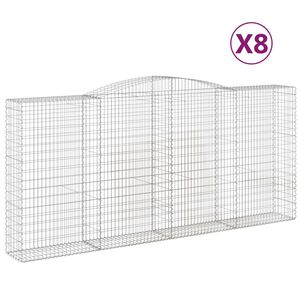 vidaXL Obl&uacute;kov&eacute; gabi&oacute;nov&eacute; ko&scaron;e 8ks 400x50x180/200cm pozinkovan&eacute; železo
