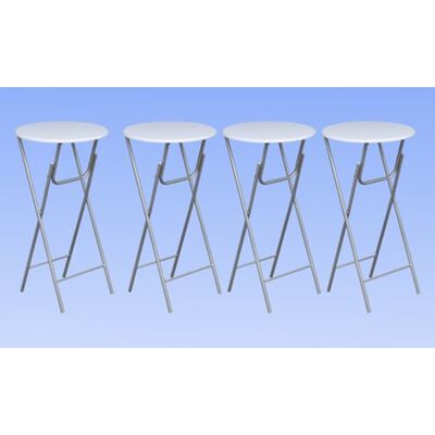 vidaXL Barové stoly 4 ks s doskou z MDF, biele