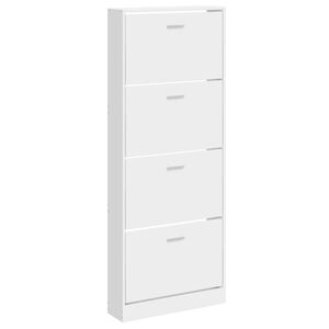 vidaXL Botn&iacute;k leskl&yacute; biely 59x17x150 cm spracovan&eacute; drevo