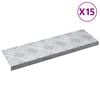 vidaXL Schodov&yacute; ro&scaron;t Obdĺžnikov&yacute; 15 pcs Strieborn&aacute; 60 x 18 cm Hlin&iacute;k