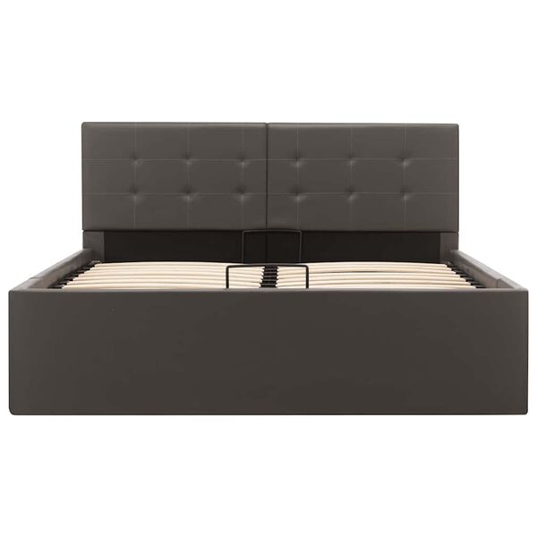 vidaXL Hydraulick&yacute; posteľn&yacute; r&aacute;m+&uacute;ložn&yacute; priestor, umel&aacute; koža 120x200 cm