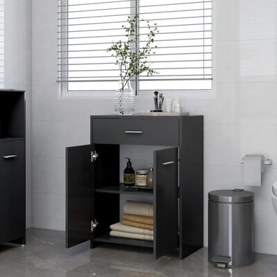 vidaXL Kúpeľňová skrinka, sivá 60x33x80 cm, kompozitné drevo