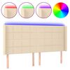 vidaXL Čelo postele s LED kr&eacute;mov&eacute; 163x16x118/128 cm l&aacute;tka