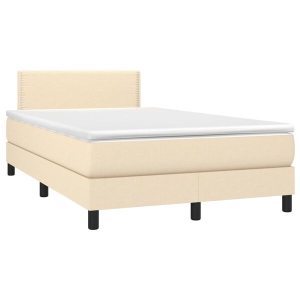 vidaXL Boxspring posteľ s matracom kr&eacute;mov&aacute; 120x190 cm l&aacute;tka