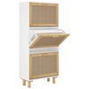 vidaXL Botn&iacute;k biely 52x25x115 cm spracovan&eacute; drevo a pr&iacute;rodn&yacute; ratan