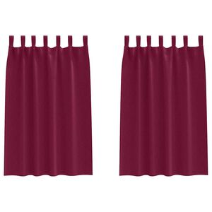 vidaXL Z&aacute;clony na zatemnenie s kr&uacute;žkami 2 pcs V&iacute;no červen&eacute;