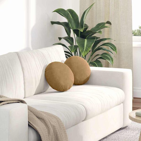 vidaXL Vank&uacute;&scaron;e na sedenie 2 pcs Hned&aacute; &Oslash; 40 x 13 cm Zamat