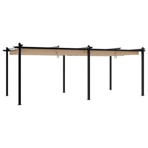 vidaXL Z&aacute;hradn&yacute; alt&aacute;nok so zaťahovacou strechou sivohned&yacute; 3x6 m hlin&iacute;k