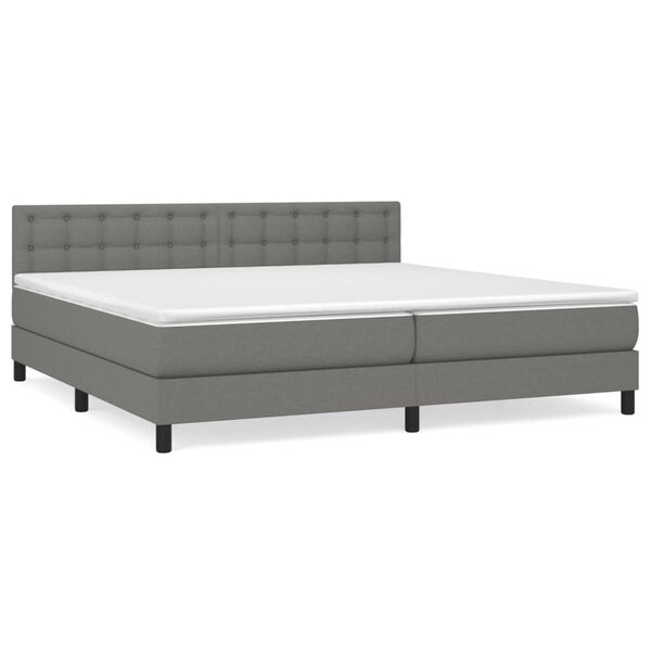 vidaXL Boxspring posteľ s matracom tmavosivá 200x200 cm látka