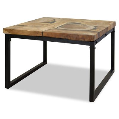 vidaXL Konferenčný stolík, teakové drevo a živica 60x60x40 cm