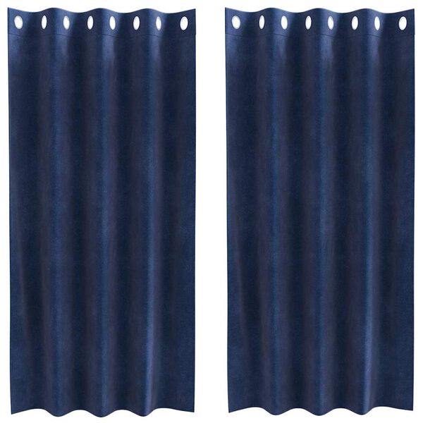 vidaXL Zatemňovacie závesy 2 pcs Tmavomodrá 140 x 175 cm Zamat