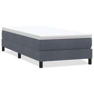 vidaXL Posteľn&yacute; r&aacute;m boxspring bez matracom tmavosiv&yacute; 90x220 cm zamat