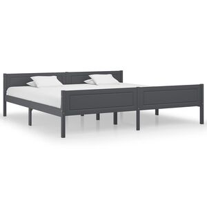 vidaXL Posteľn&yacute; r&aacute;m borovicov&yacute; mas&iacute;v siv&yacute; 200x200 cm