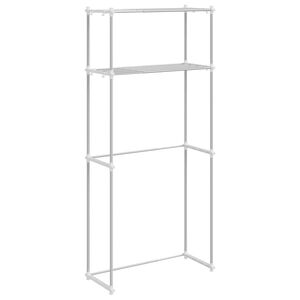 vidaXL Polica na pr&aacute;čku s &uacute;ložiskom Biela 70 x 27 x 136 cm Hlin&iacute;k