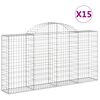 vidaXL Obl&uacute;kov&eacute; gabi&oacute;nov&eacute; ko&scaron;e 15 ks 200x30x100/120cm pozinkov. železo