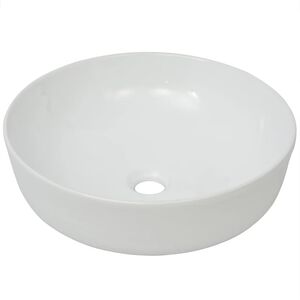 vidaXL Okr&uacute;hle keramick&eacute; um&yacute;vadlo, biele, 41,5x13,5 cm