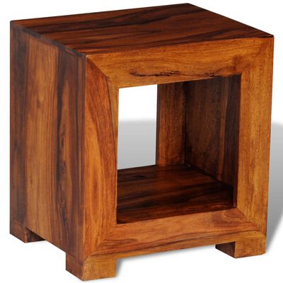 vidaXL Odkladací stolík, drevený masív sheesham 37x29x40 cm