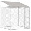 vidaXL Klietka pre psa s strechou Strieborn&aacute; 200 x 200 x 258 cm