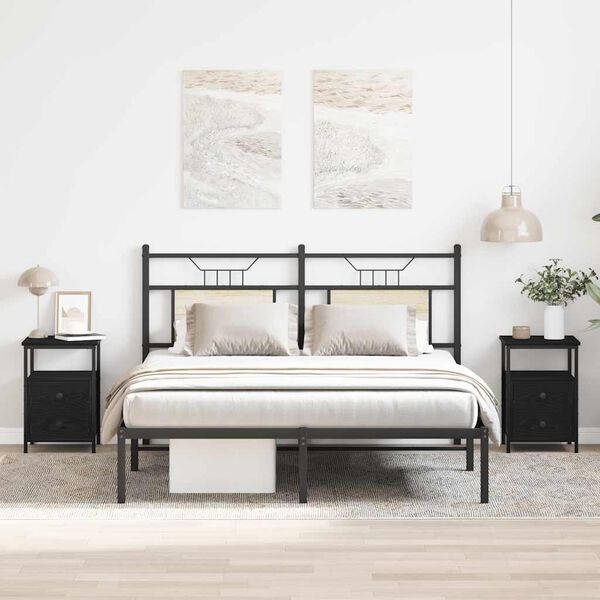 vidaXL Nočné stolíky 2 ks, čierny dub 34x35,5x50 cm, umelé drevo